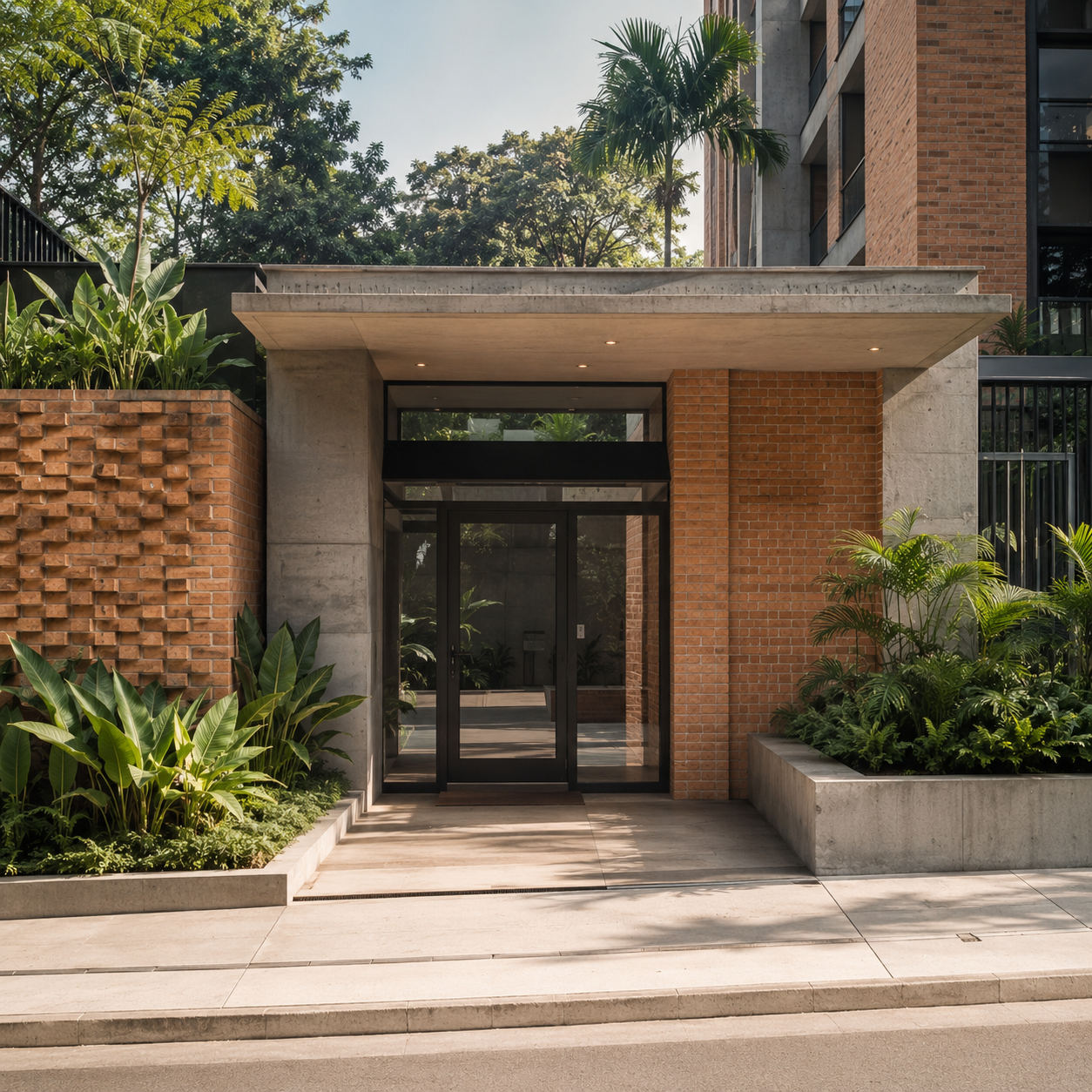 Portería modernizada en copropiedad de Medellín