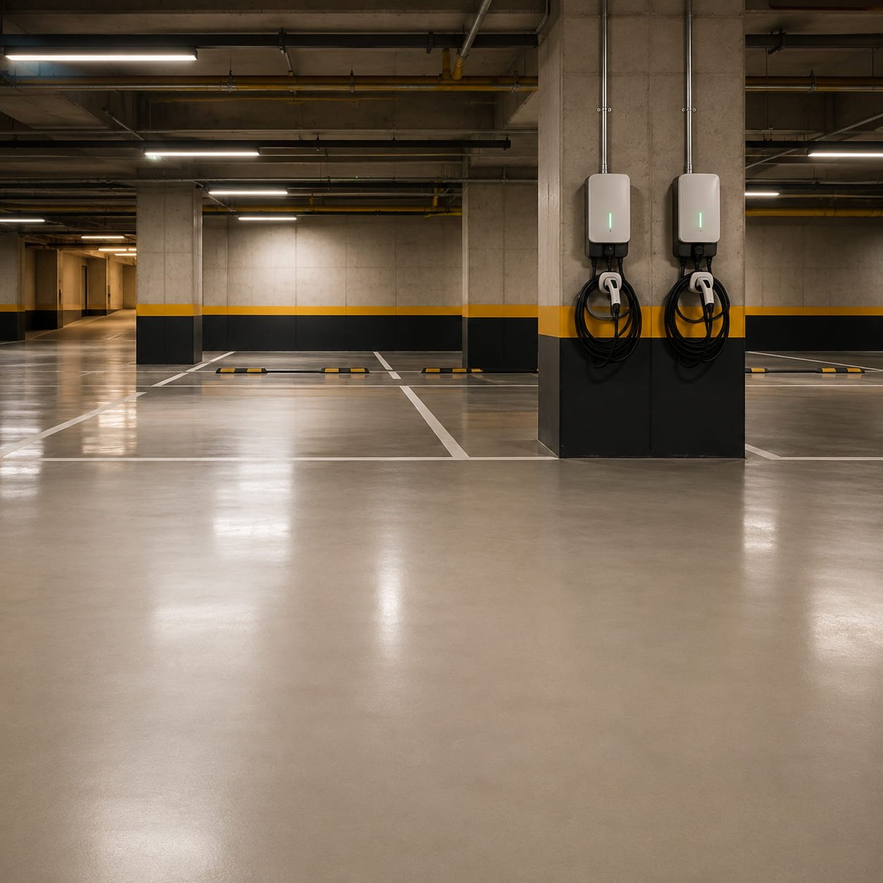 Estaciones de carga eléctrica vehicular en parqueadero de copropiedad